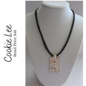 Cookie Lee Three Strands Silver Pendant Necklace